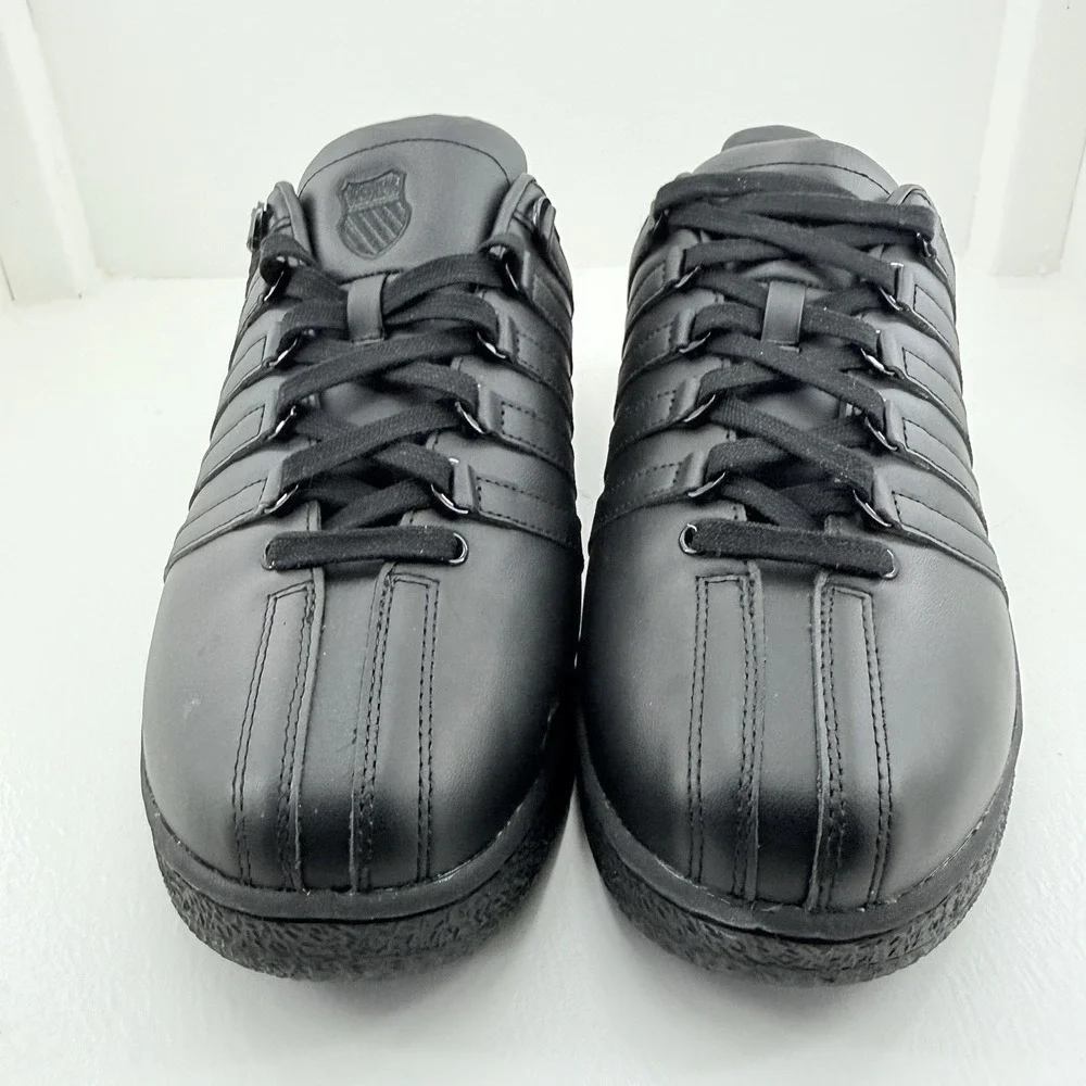 K-Swiss 07321-001-XW Low Sneakers Mens 11 XW Black Leather Extra Wide Shoes